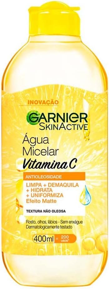 Garnier SkinActive, Água Micelar Antioleosidade com Vitamina C, 400ml