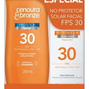 Cenoura e Bronze Kit Protetor Solar Corpo FPS 30 200ml + Facial FPS 30 50g, Cor: Branco