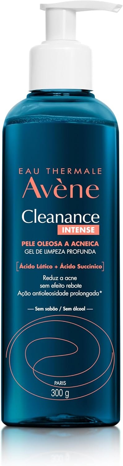 Avène Cleanance Intense Gel de Limpeza Facial Profunda com Ácido Lático e Ácido Succínico, 300g